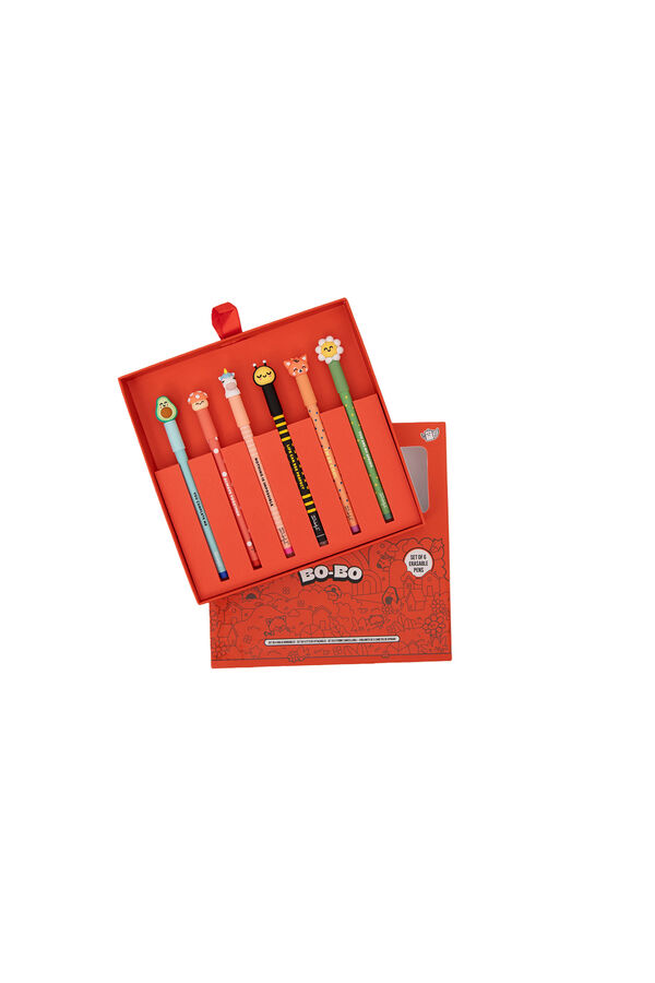 Mr. Wonderful Set of 6 Bo-Bo erasable pens - Animals printed