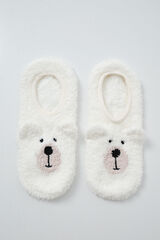Women'secret Beige bear slip-on socks brown