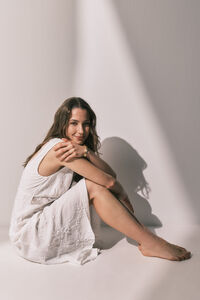 Women'secret Long satin jacquard nightdress in White