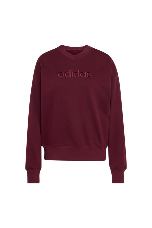 Adidas Seasonal Essentials Satin V-Neck Sweatshirt red