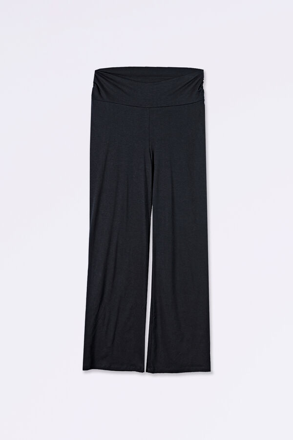 Ohma! Maternity knit wide leg trousers black