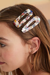 Womensecret 2-pack tortoiseshell hair clips printed