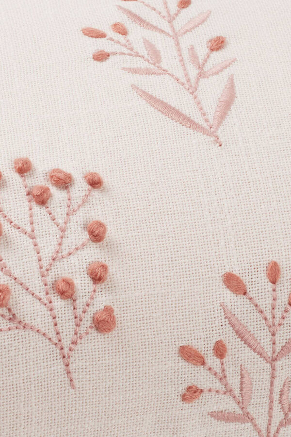 Womensecret Floral embroidery cushion cover pink
