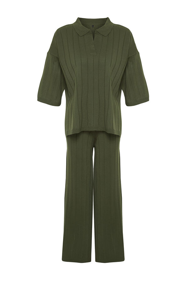 Trendyol Basic green set of trouser and polo shirt T-shirt green