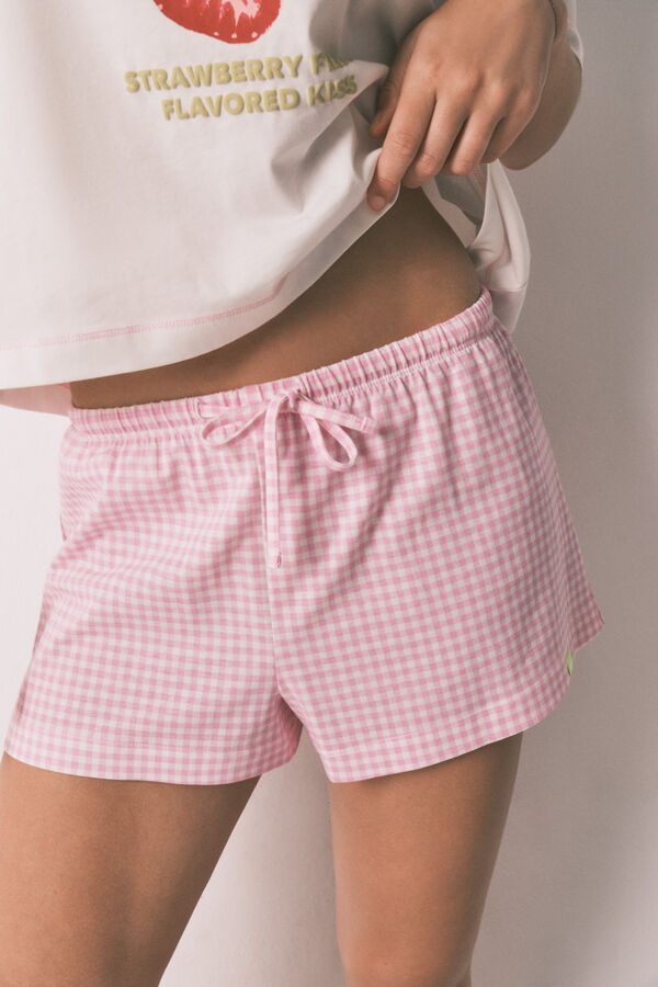 HI&BYE Pink 100% cotton short pyjamas beige
