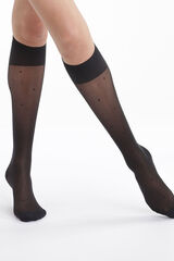 Womensecret Perfect Contention polka dot compression knee-highs for tired legs noir
