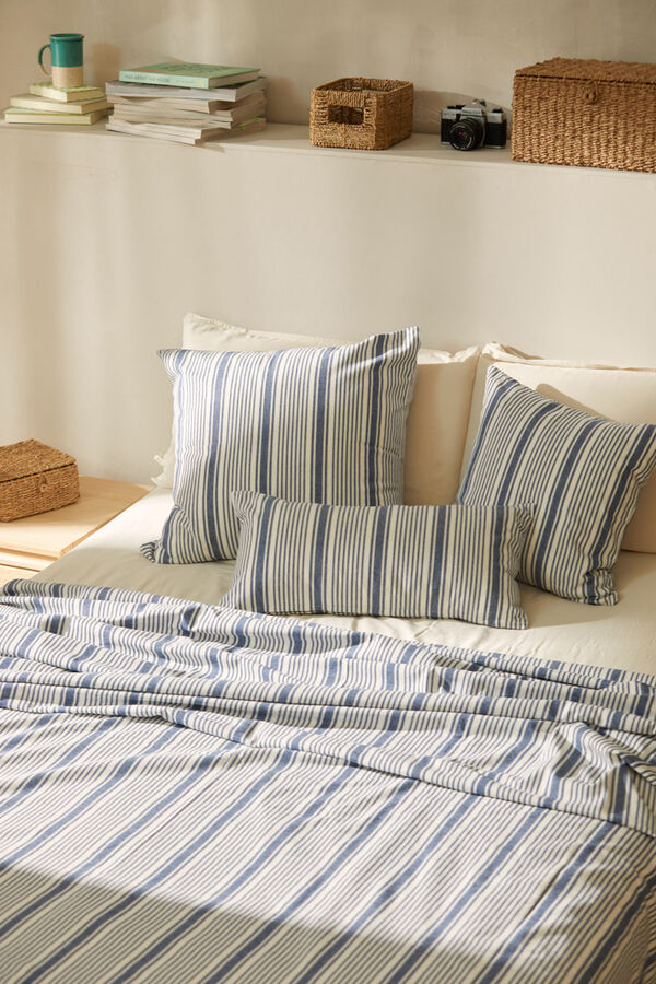 Calma House Haiti blue striped cushion cover blue