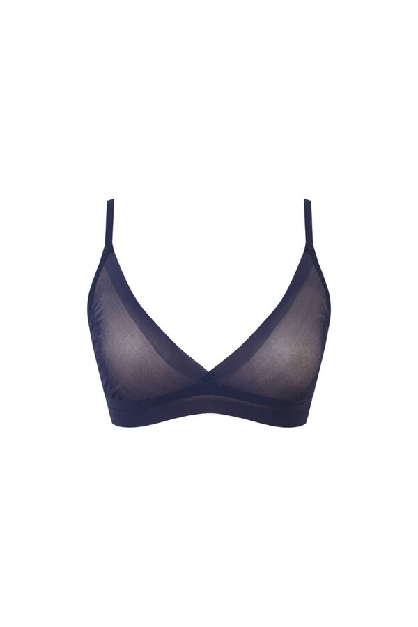 Women'secret Blue tulle triangle top bra blue