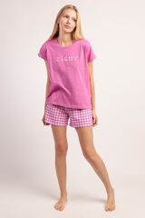 Admas Pijama corto verano vichy mood fucsia