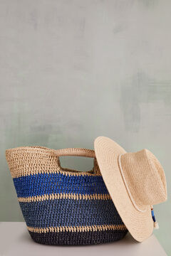 Womensecret Blue striped basket bag blue