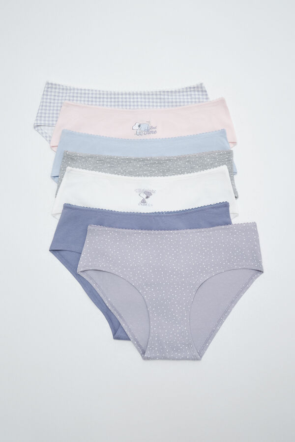 Women'secret Snoopy print cotton 7-pack wide panties printed
