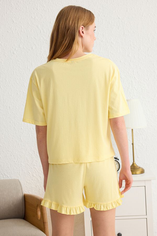 Trendyol Pijama regular algod&oacute;n amarillo