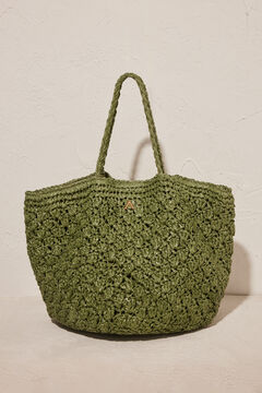 Womensecret Csillogó zöld hálós táska bézs