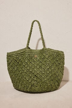 Womensecret Green shiny mesh bag beige