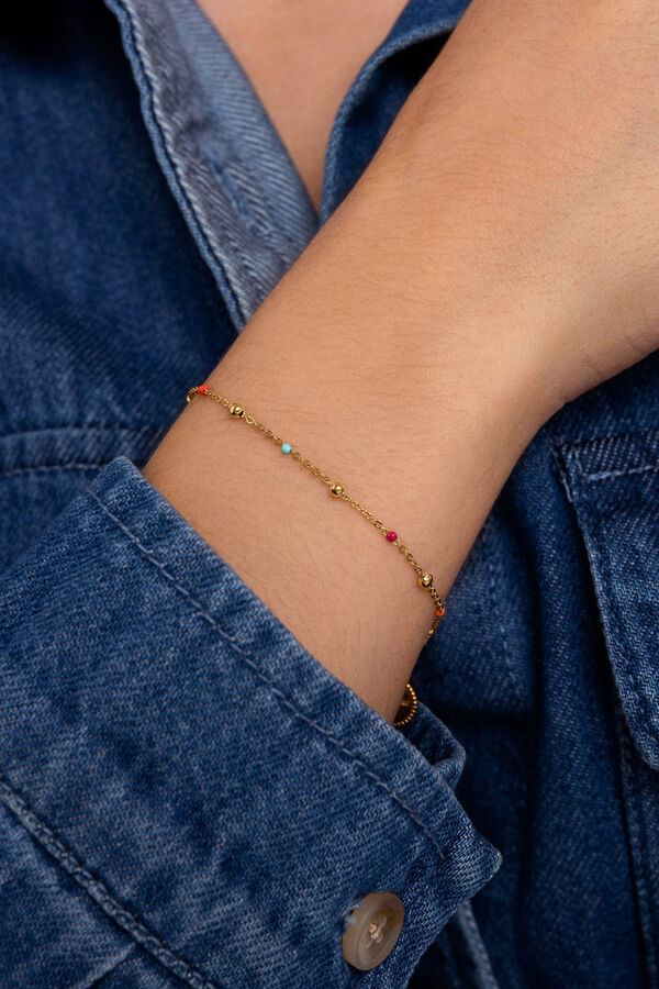 Womensecret Dots L Enamel Colours gold-plated steel bracelet Žuta