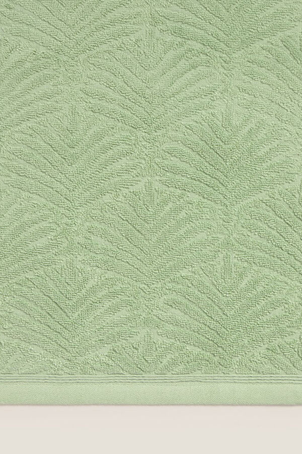 Textura Frotteehandtuch Jacquard Blätter Naturweiß