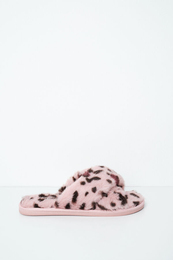 Women'secret Leopard plush slippers printed