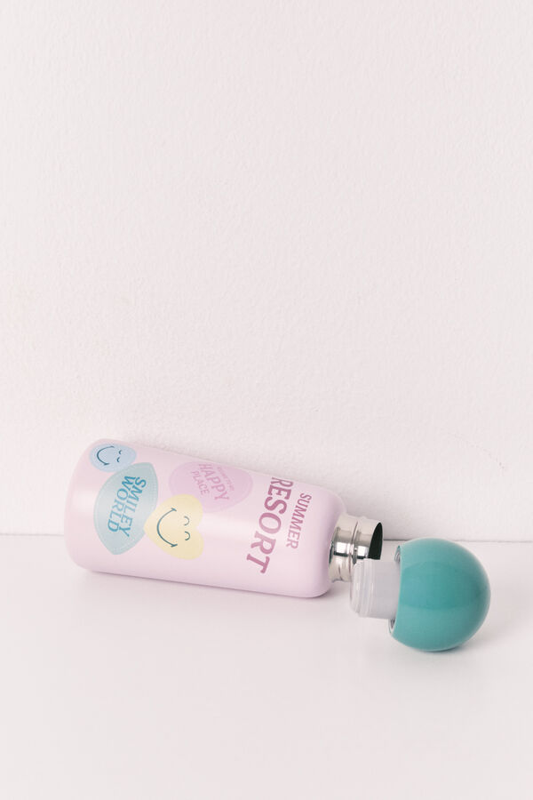 Women'secret Bouteille en acier inoxydable SmileyWorld&reg; rose