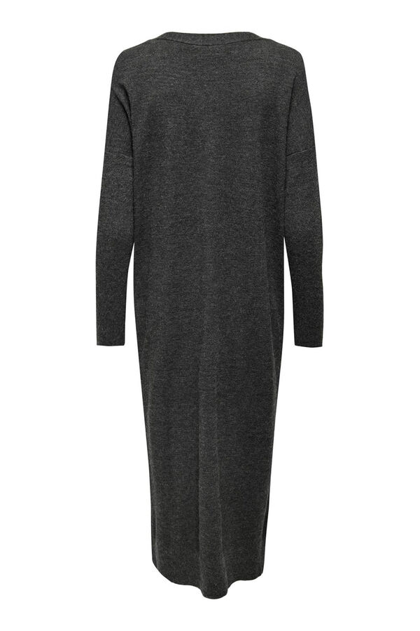Only Maternity Long maternity jersey-knit dress, with V- neck , anthracite grey. Grau