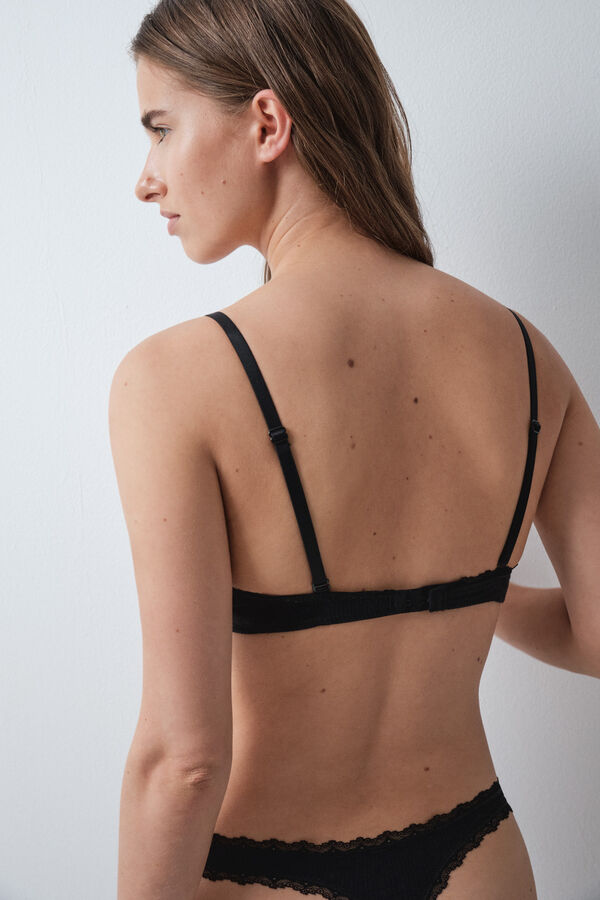 Women'secret Black cotton triangle bra NATURAL black