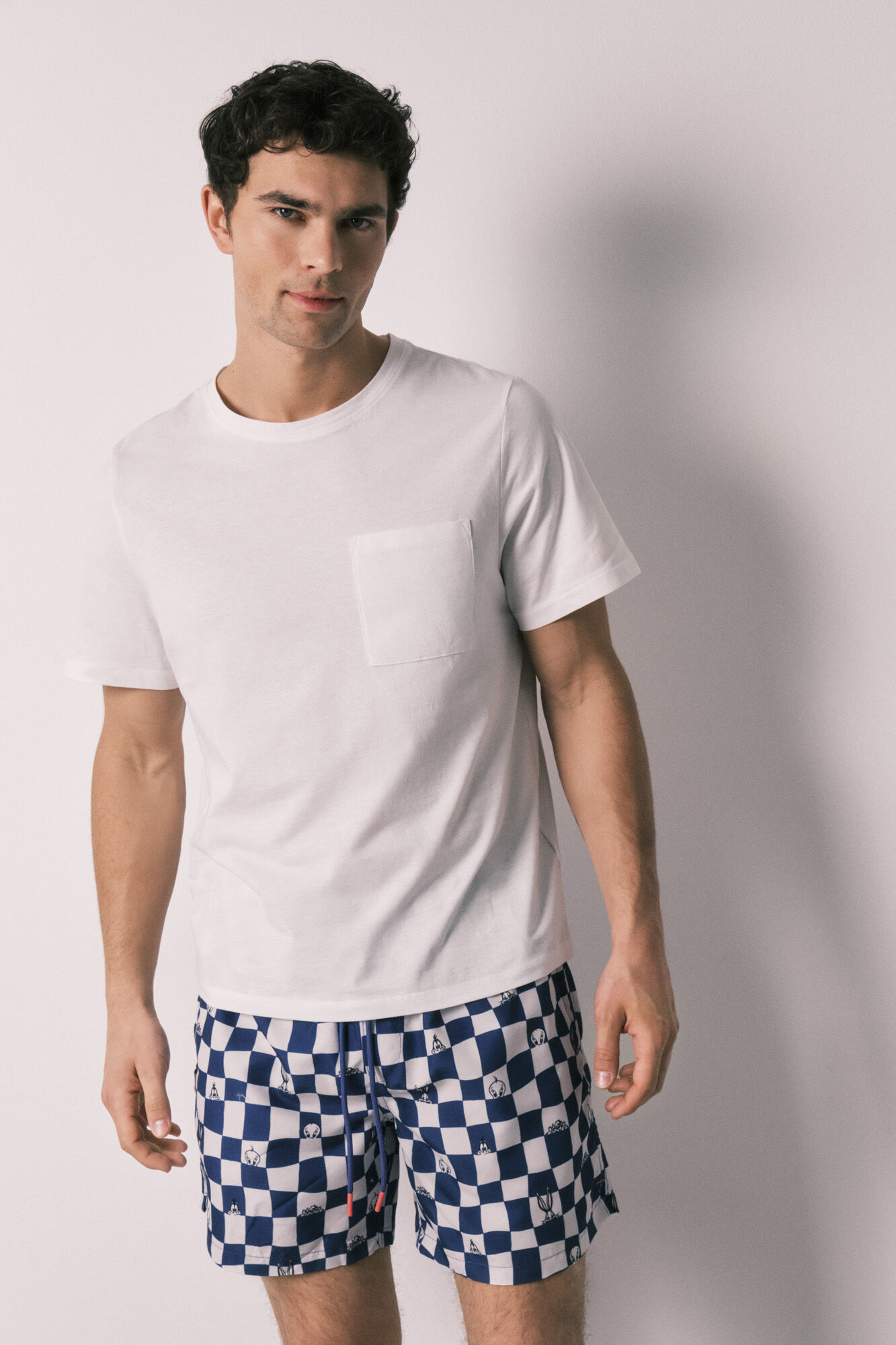 Women'secret Looney Tunes checked print men's swimwear