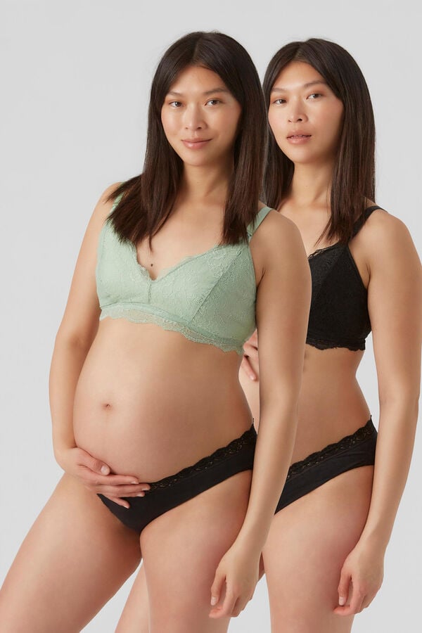Womensecret Pack 2 maternity lace bras Schwarz
