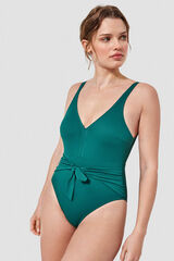 Womensecret Textured fabric non-wired swimsuit zöld