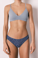 Women'secret Blue floral print classic panty printed