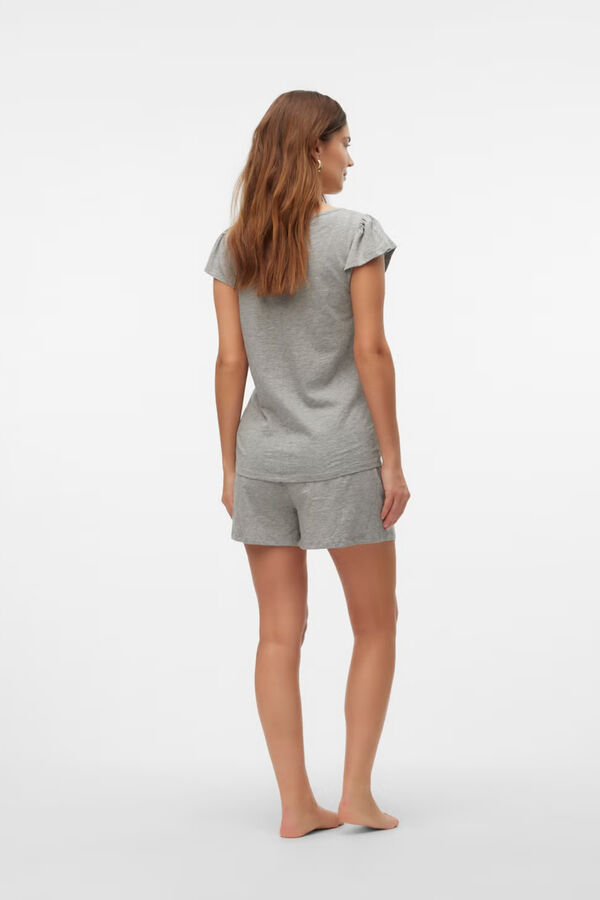 Mamalicious Maternity and breastfeeding short pyjamas grey