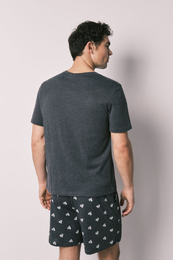 Women'secret Cotton men's short pyjamas SUPERMAN grey