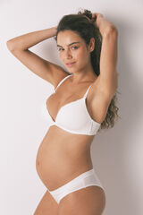 Women'secret CHARMING white ribbed maternity bra beige