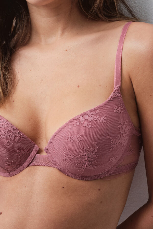 Women'secret Pink lace push-up bra GORGEOUS pink