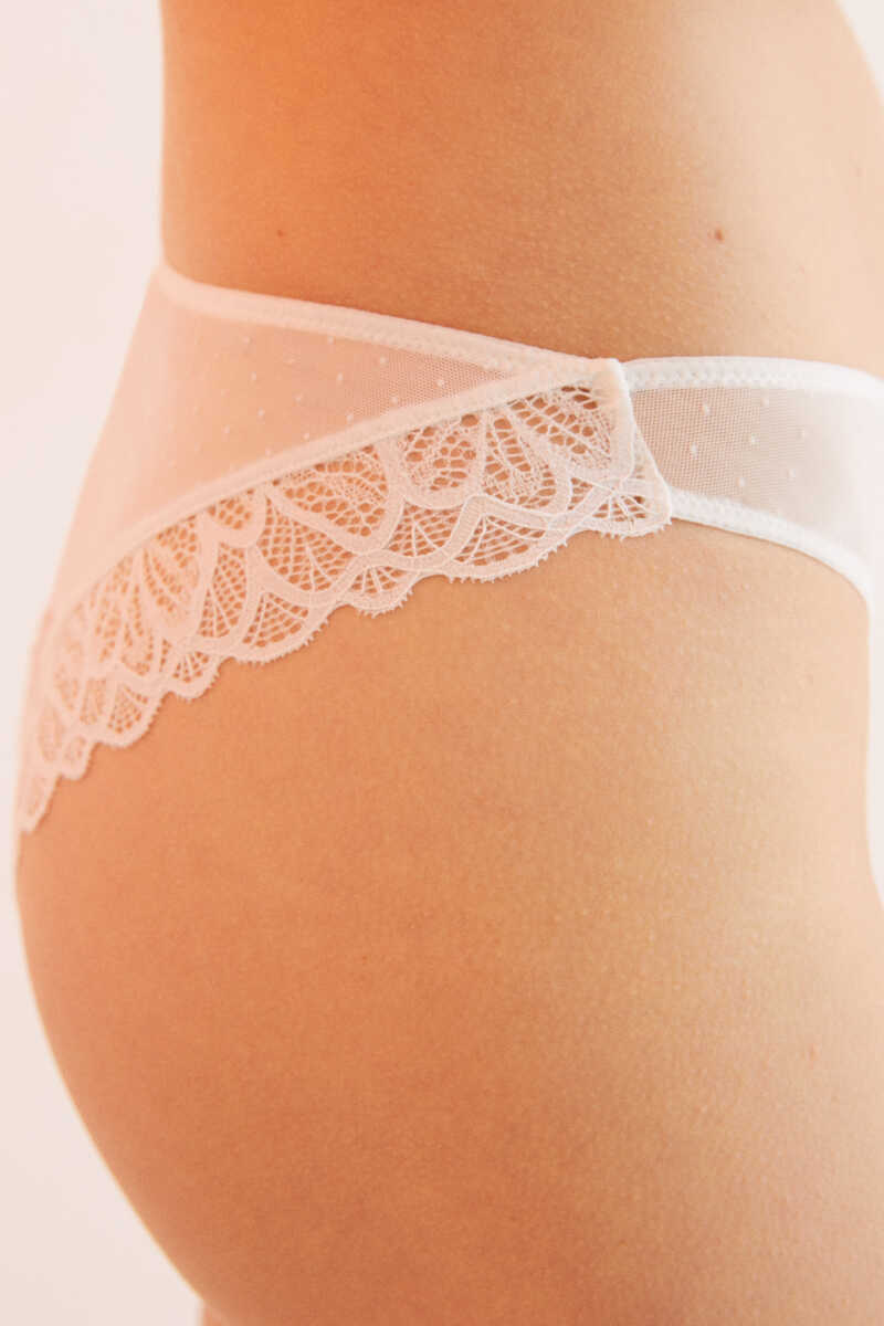 Womensecret Classic white tulle and lace panty white