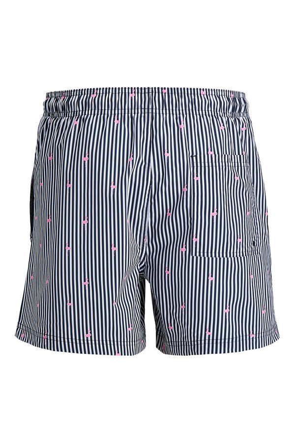 Jack & Jones Ba&ntilde;ador estampado rayas logo azul