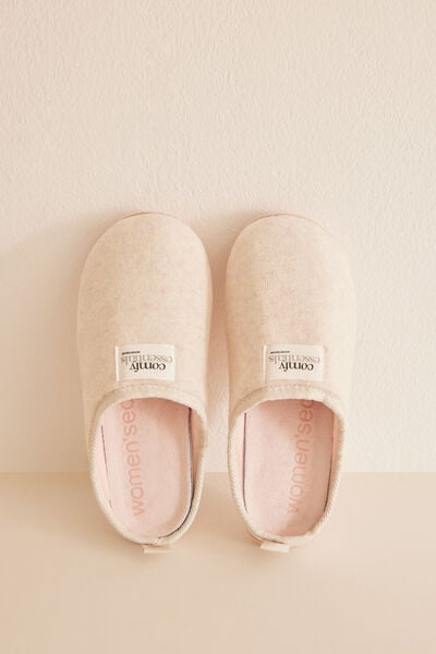 Womensecret Beige slippers with removable insoles nude