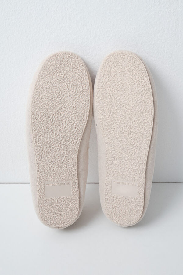Women'secret Pantoufles ballerines &agrave; paillettes beige