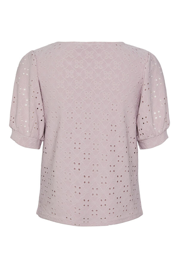 Womensecret Short-sleeved blouse with a W neckline.  pink