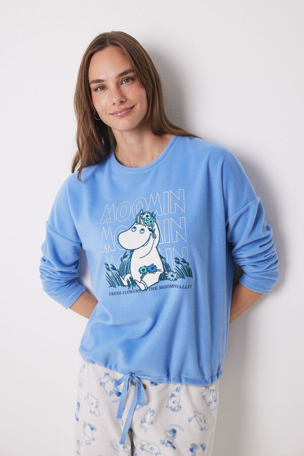 Womensecret Moomin soft fleece long pyjamas blue