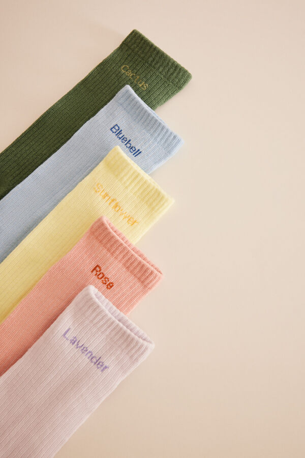 Womensecret 5er-Pack kurze Socken Baumwolle mehrfarbig mit Print