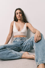 Women'secret Beli čipkasti bralette grudnjak sa halter izrezom Bež