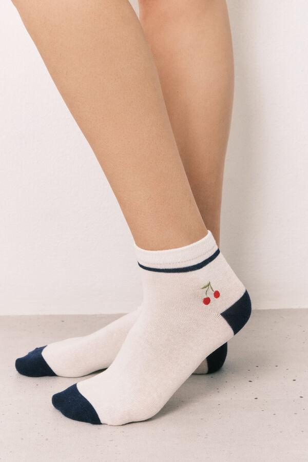 Women'secret Kratke čarape sa vezom tre&scaron;anja Plava