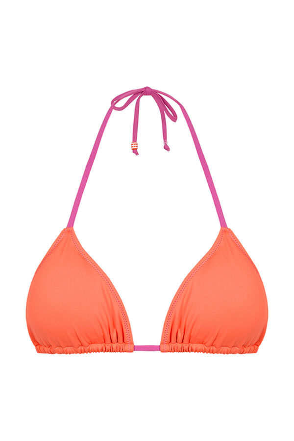 Womensecret Orange gathered triangle bikini top Narančasta