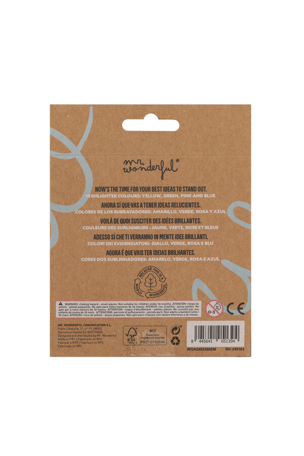 Mr. Wonderful Set de 4 subrayadores con tinta de purpurina estampado