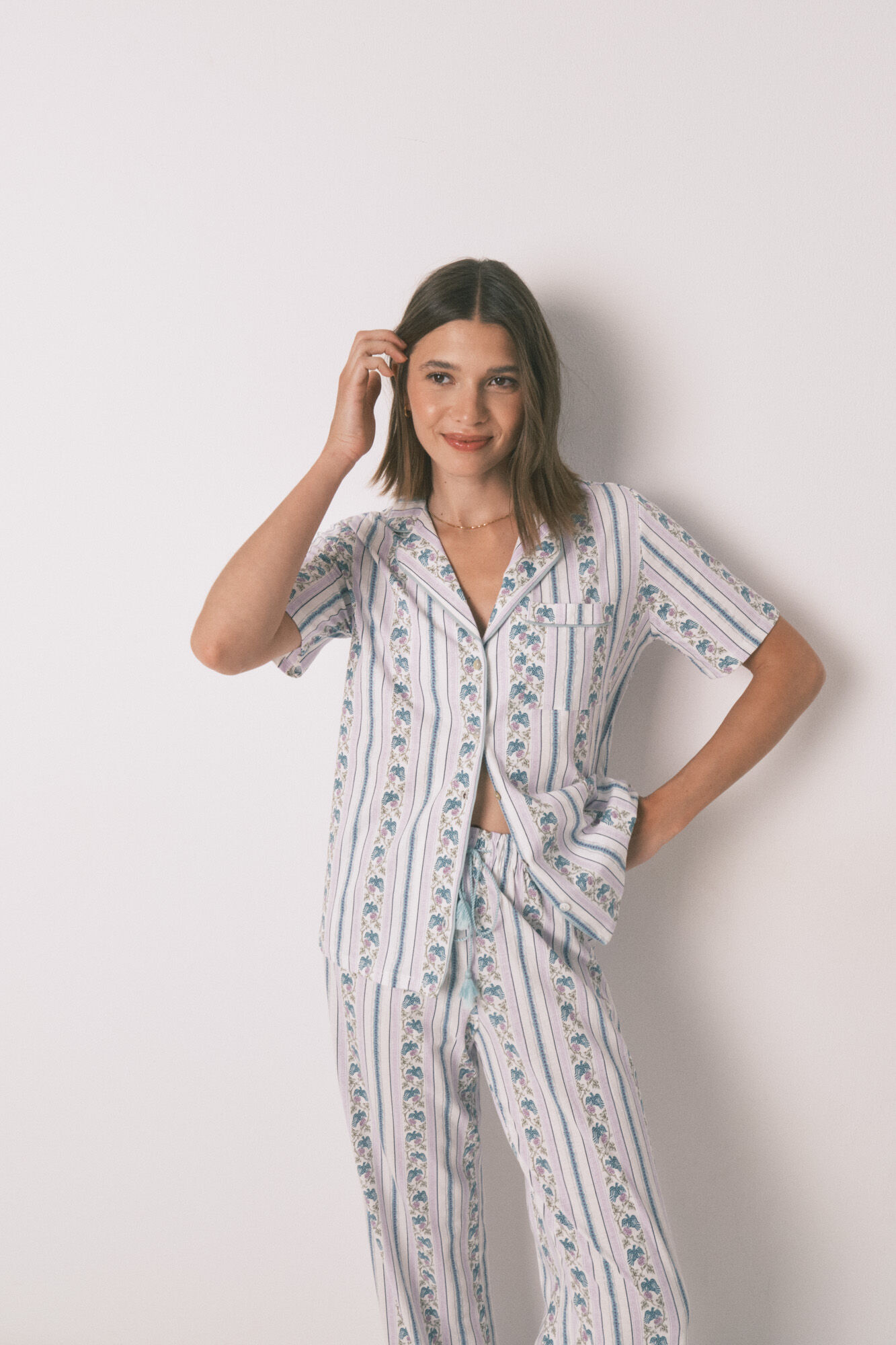 Women'secret 100% cotton striped Capri classic pyjamas