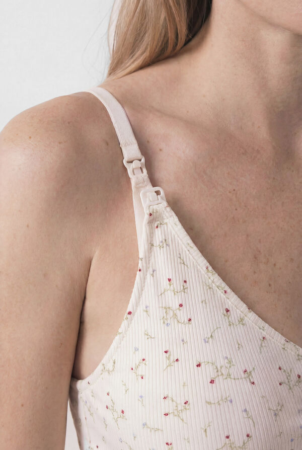 Women'secret Floral print halterneck maternity bra FANTASTIC beige