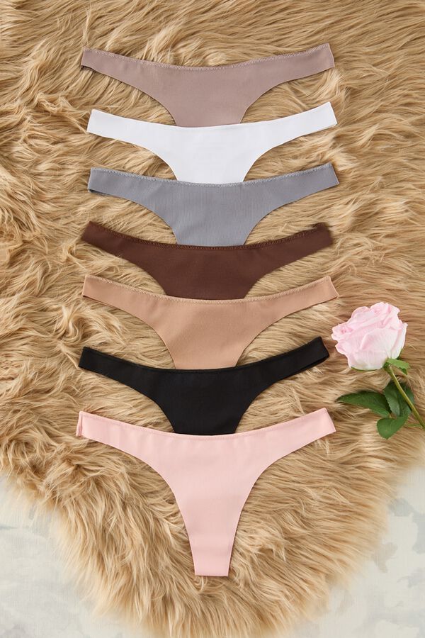 Trendyol Pack of 7 seamless thongs printed