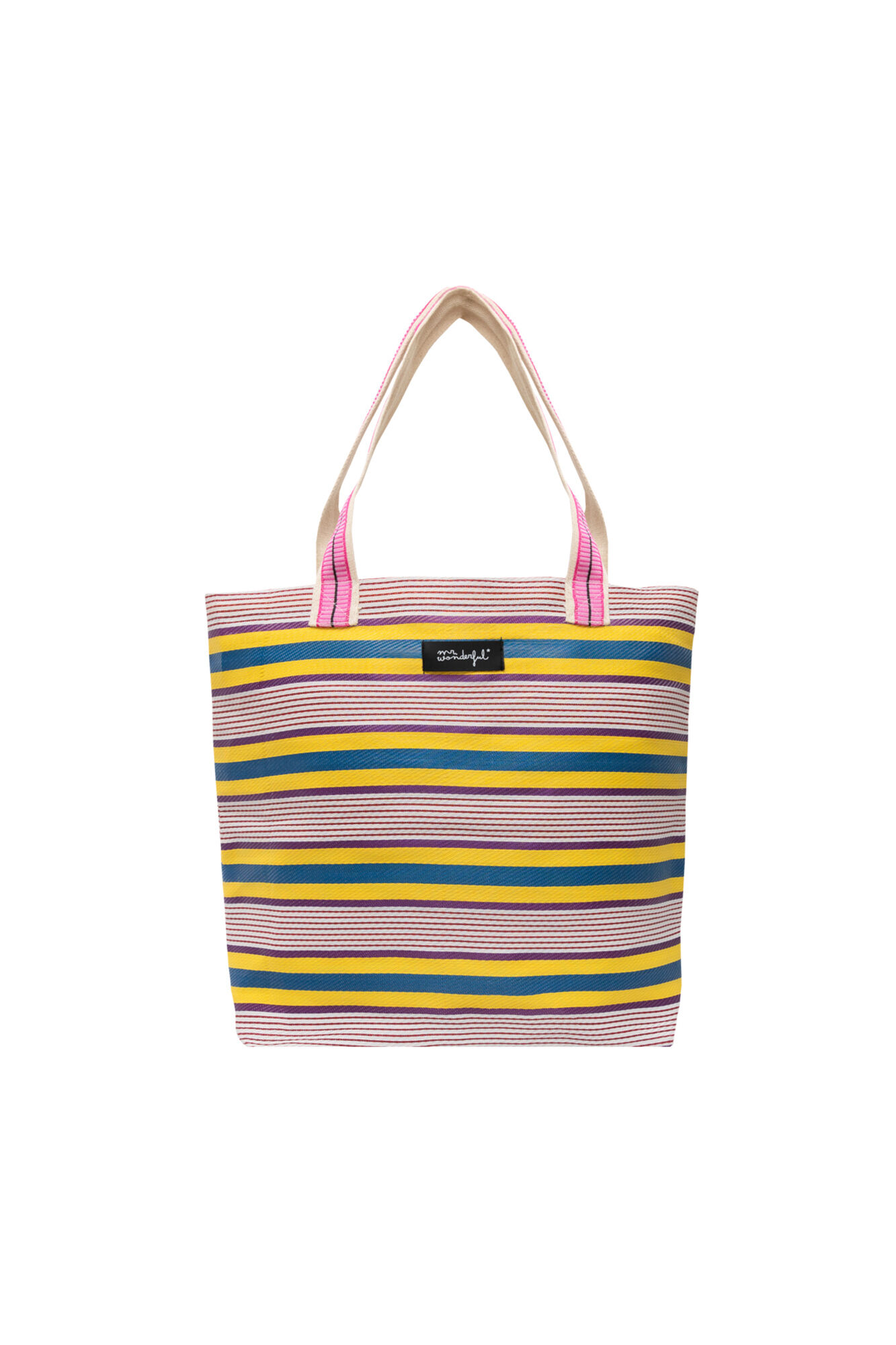 Mr. Wonderful Stripe pattern bag - Yellow, green and purple