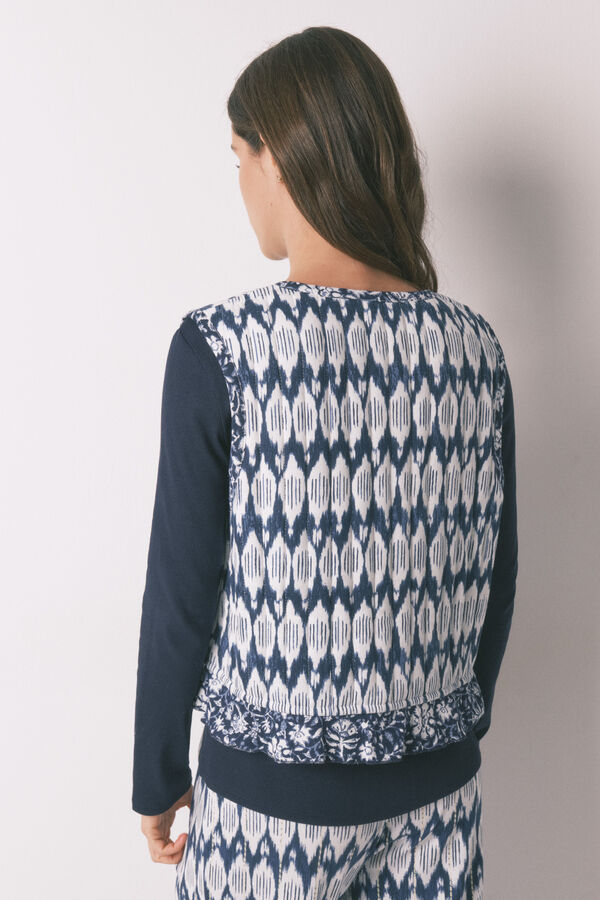 Women'secret Gilet matelass&eacute; imprim&eacute; boh&egrave;me bleu