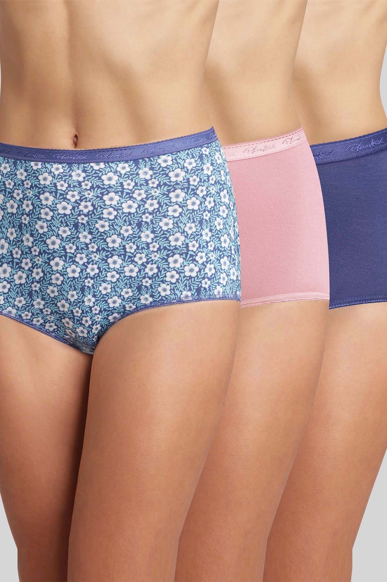 Playtex Pack 3 bragas altas lisas y floral