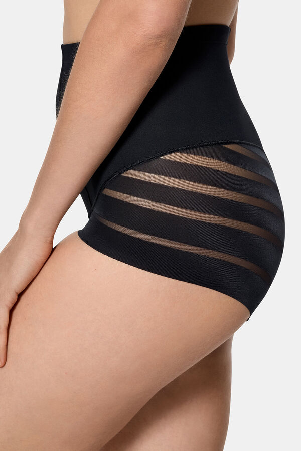 DIM Calcinha de alta redu&ccedil;&atilde;o Diams Control preto